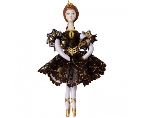 Коллекционная кукла малышка "Балерина. Черный лебедь"