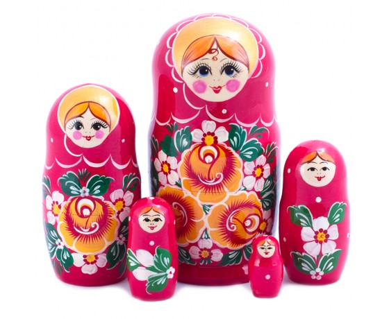 The girl with Flowers - Nesting Dolls