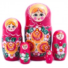 The girl with Flowers - Nesting Dolls