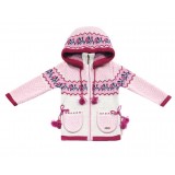 Children's Zip Jacket with Removable Hood and Pockets in Pink