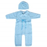 Zip One-piece & Hat Baby Set in Blue