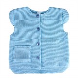 Baby Short Sleeve Knit Cardigan in Blue