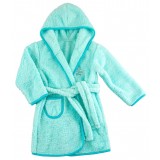 Children's Terry Cotton Robe with Belt in Turquoise