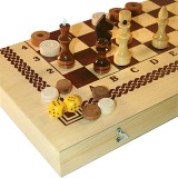 Three-in-One Game(Chess Set, Backgammon and Checkers)